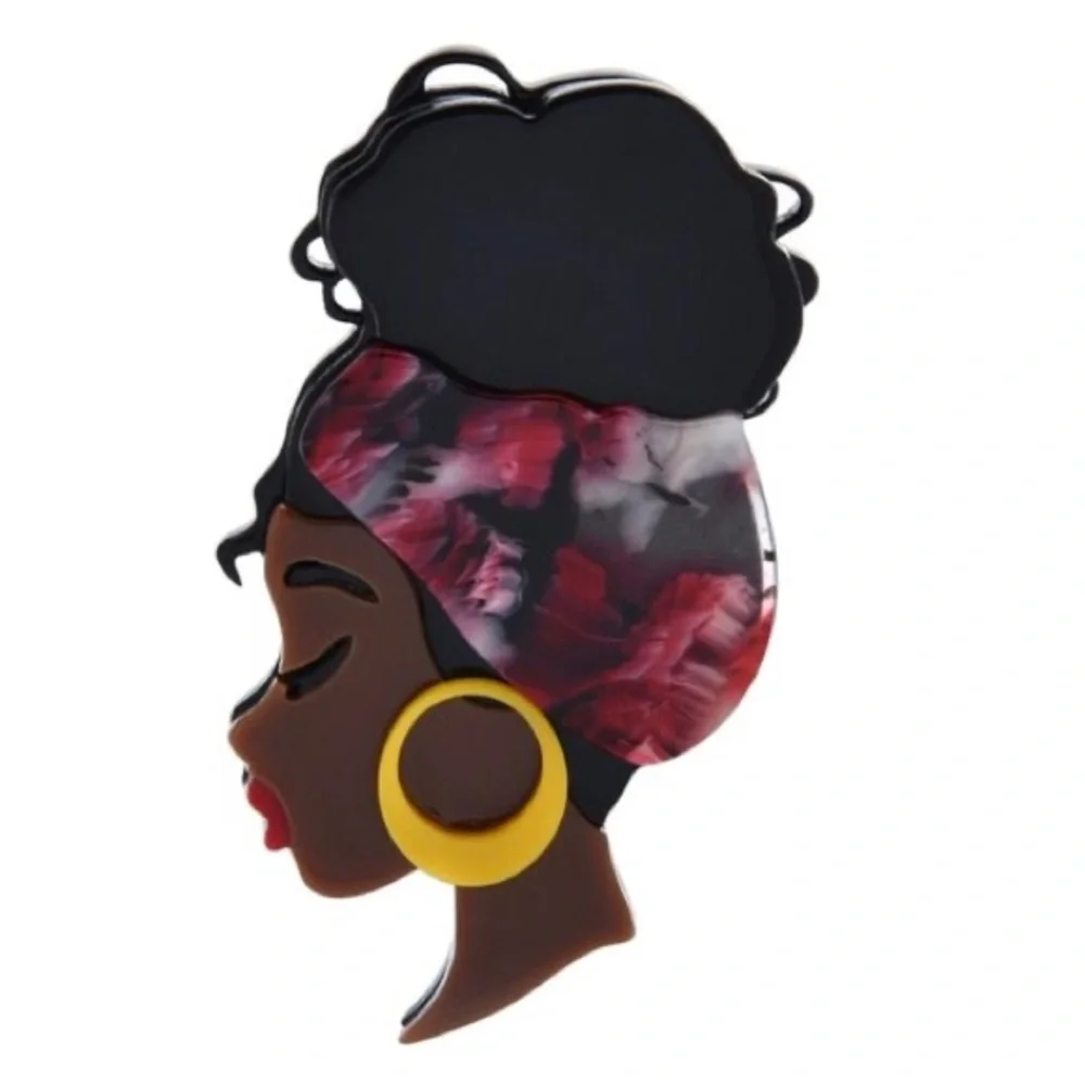 Africa Lady Brooches For Women Designer 2-color Casual Brooch - Picture 1 of 4